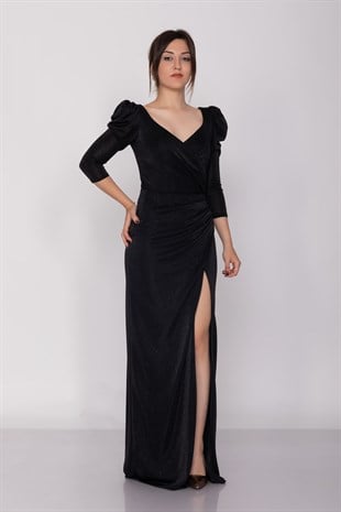 2102 KB Karpuz Kol Drapeli Sim Uzun Elbise