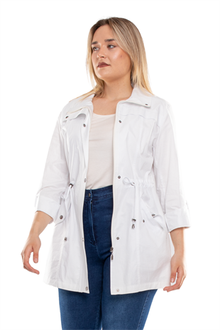 2157 Büyük Beden Beli Bağcıklı Astarsız Pamuklu Kap