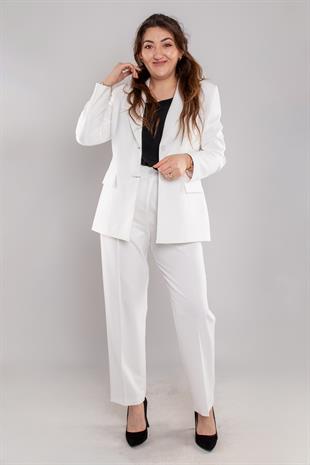 2231 Büyük Beden İki Düğme Blazer Ceket Pantolon Takım