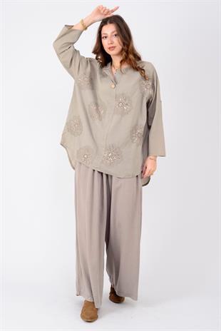 25002 Krizantem Fistolu Pullu Gömlek