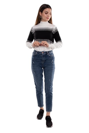 2681 MOM COMFORT YüksekBel Pamuk Kot Pantolon