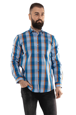 2725 VİP Minik Kareli Uzun Kol Gömlek