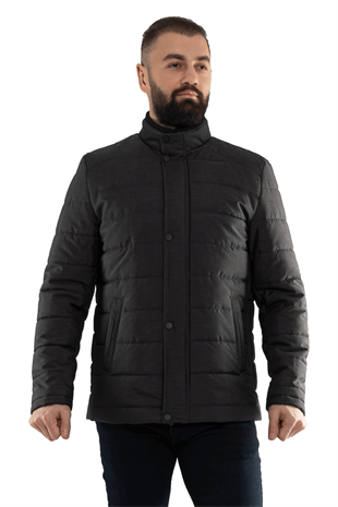 3023 Yaka Ribana İçi Kürklü Cepli Erkek Mont