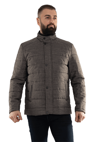 3023 Yaka Ribana İçi Kürklü Cepli Erkek Mont