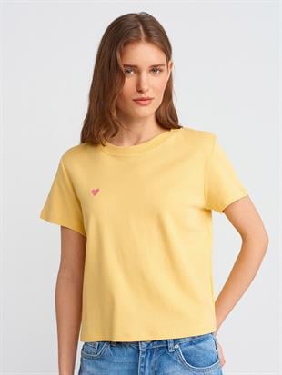 30584 Bisiklet Yaka Pamuklu Tshirt