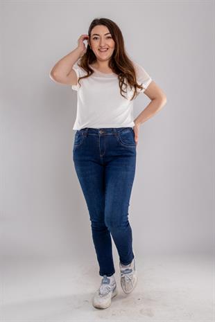 315 Büyük Beden Narnia Düz Kot Pantolon