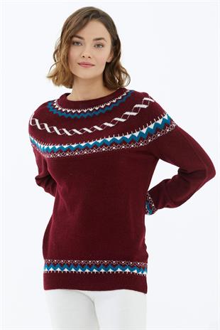 32278 Sıfır Yaka Triko Kadın Kazak