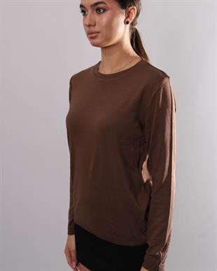 330 Bisiklet Yaka Arka Damla Uzun Kollu Triko