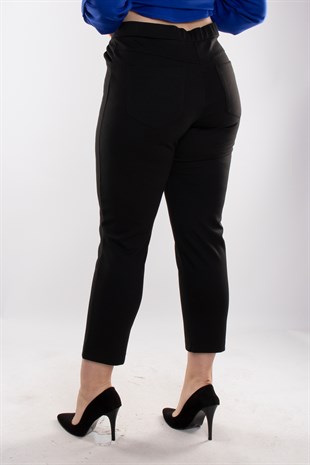 3307 Büyük Beden Cepli Viscon Kadın Tayt Pantolon