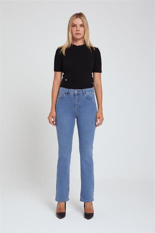 391 Büyük Beden Vega Boru Paça Kadın Kot Pantolon