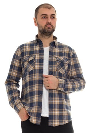 4353 Erten Oduncu Bossa Yaka Düğmeli Klasik Gömlek