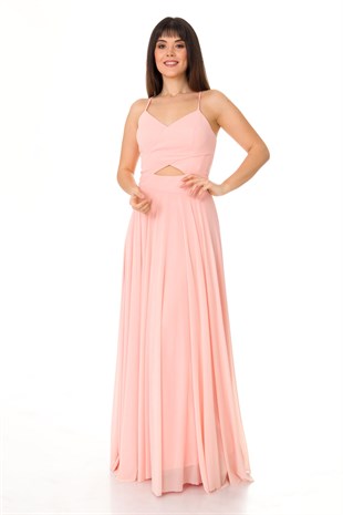 4616 İP ASKILI ARKASI ÇAPRAZ JESİCA ELBİSE