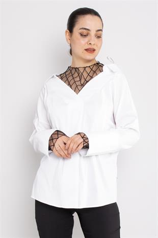 50284 File Detay Pamuklu Uzun Kol Gömlek