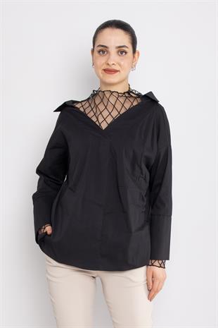 50284 File Detay Pamuklu Uzun Kol Gömlek