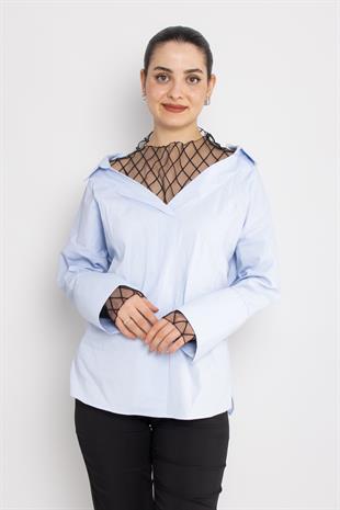 50284 File Detay Pamuklu Uzun Kol Gömlek