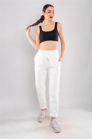 5128 Beli Paçası Lastikli Cepli Çimalı İçi Şardonlu Eşofman