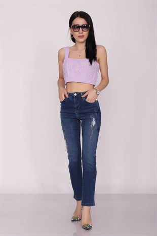 5490 BB MİA DESTROY LAZERLİ TAŞLI KOT PANTOLON