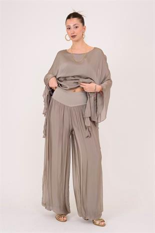 5688 Düz Desen Astarlı İpek Pantolon