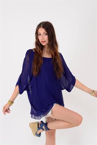 6061 Bağlama Detaylı İpek Bluz