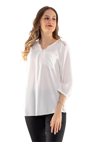 615 Omuz Ve Sırt Simli Truv.Kol Kadın Gömlek