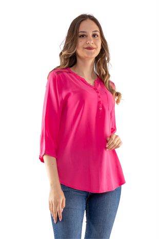 615 Omuz Ve Sırt Simli Truv.Kol Kadın Gömlek