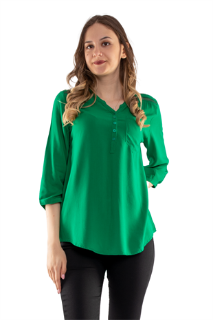 615 Omuz Ve Sırt Simli Truv.Kol Kadın Gömlek