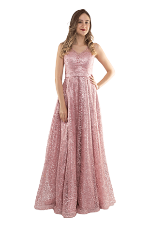 6261 KB Simli Uzun Abiye Elbise