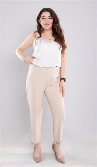 6622 Büyük Beden Paça Fermuarlı Arka Uzun Pantolon