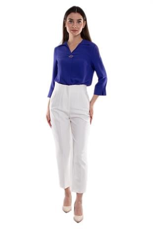 70125 Beli Pensli Yüksek Bel Kumaş Pantolon