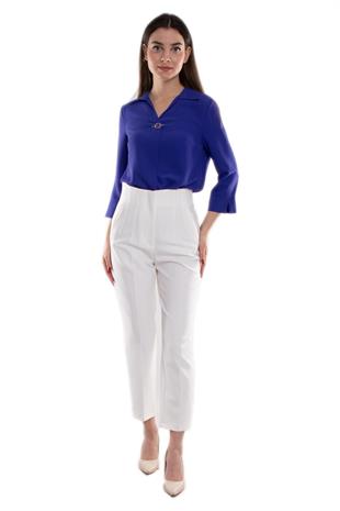 70125 Beli Pensli Yüksek Bel Kumaş Pantolon