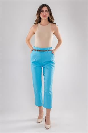70292 Gizli Kemer Pamuklu Pileli Pantolon