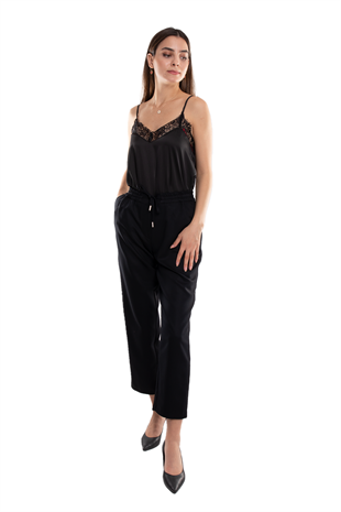 70423 Beli Lastikli Yandan Cepli Viscon Pantolon