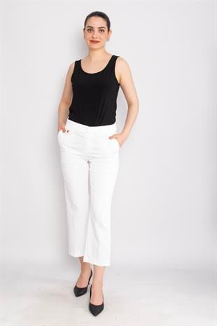 70810 Düğme Detay Pamuklu Pantolon