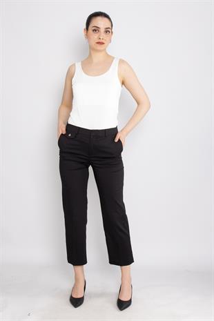 70810 Düğme Detay Pamuklu Pantolon