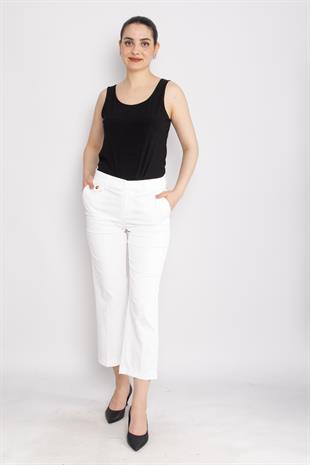 70810 Düğme Detay Pamuklu Pantolon