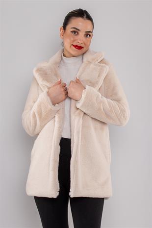 7200 Rabbit Yakalı Uzun Kürklü Ceket