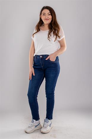 7401 Alissa Yüksek Bel Tintli Pamuklu Pantolon