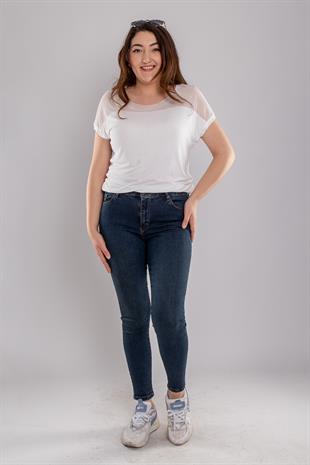 7401 Alissa Yüksek Bel Tintli Pamuklu Pantolon