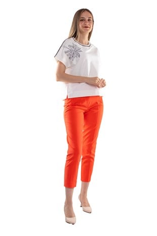 7413 Pileli Kadın Kumaş Pantolon