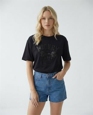 7459 Pulpayet Micky Baskılı Kıas Kol Tshirt