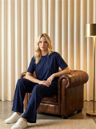 7481 Sıra Taş Baskılı Kısa Kol Sweat Eşofman Takımı