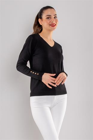 751 Vyaka Kol Aksesuarlı Merserize Kadın Triko