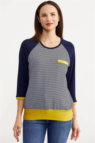 75981 Uzun Kol Çizgili Tunik Tshirt