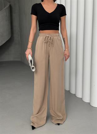 7636 Palazzo Beli Lastikli Bol Paça Pantolon