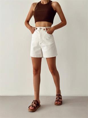 8071 Short Çizgi Detay Kısa Şort