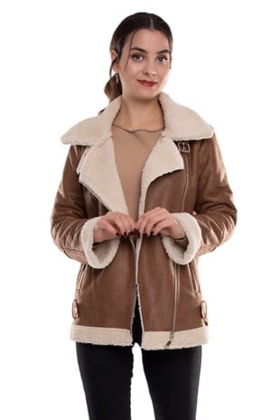 8332 İçi Kürklü Nubuk Kadın Ceket