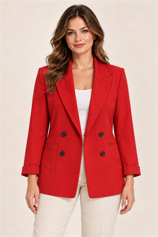 90491 4 Düğme Blazer Tunik Ceket