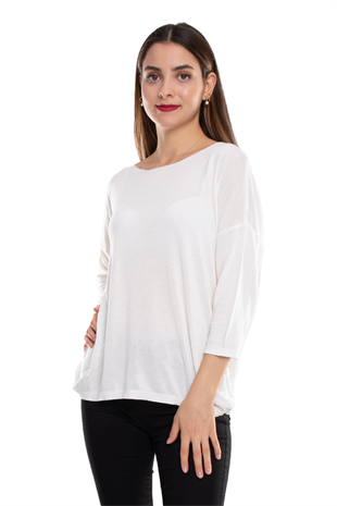 928 Bisiklet Yaka Truvakar Kol İnce Triko Bluz