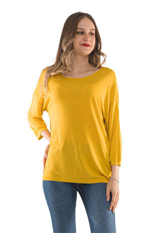 928 Bisiklet Yaka Truvakar Kol İnce Triko Bluz