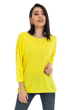 928 Bisiklet Yaka Truvakar Kol İnce Triko Bluz